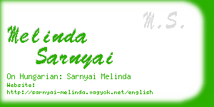 melinda sarnyai business card